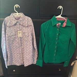 Girls S and XS Western Shirts